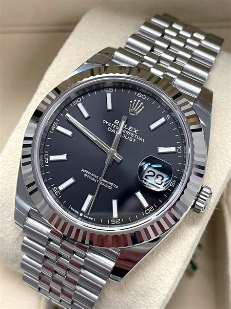 rolex datejust men's black dial automatic jubilee watch|Rolex Datejust 41 reference 126300.